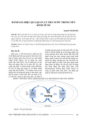 ĐÁNH GIÁ HIỆU QUẢ QUẢN LÝ NHÀ NƯỚC TRONG NỀN KINH TẾ SỐ