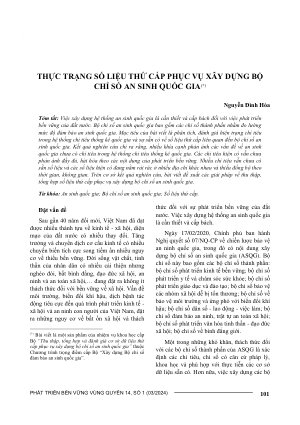 THỰC TRẠNG SỐ LIỆU THỨ CẤP PHỤC VỤ XÂY DỰNG BỘ CHỈ SỐ AN SINH QUỐC GIA