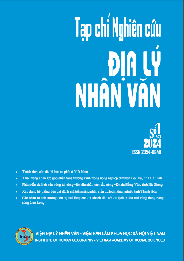 Số. 1 (2024): Tạp chí Nghiên cứu Địa lý nhân văn