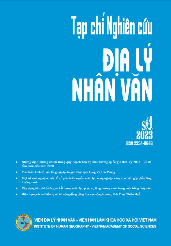 Số. 4 (2023): Tạp chí Nghiên cứu Địa lý nhân văn