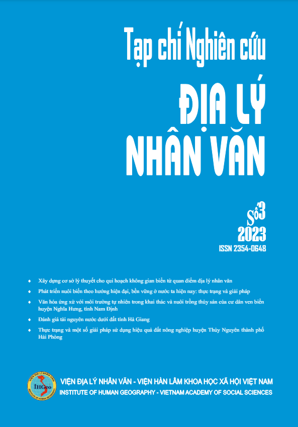 Số. 3 (2023): Tạp chí Nghiên cứu Địa lý nhân văn