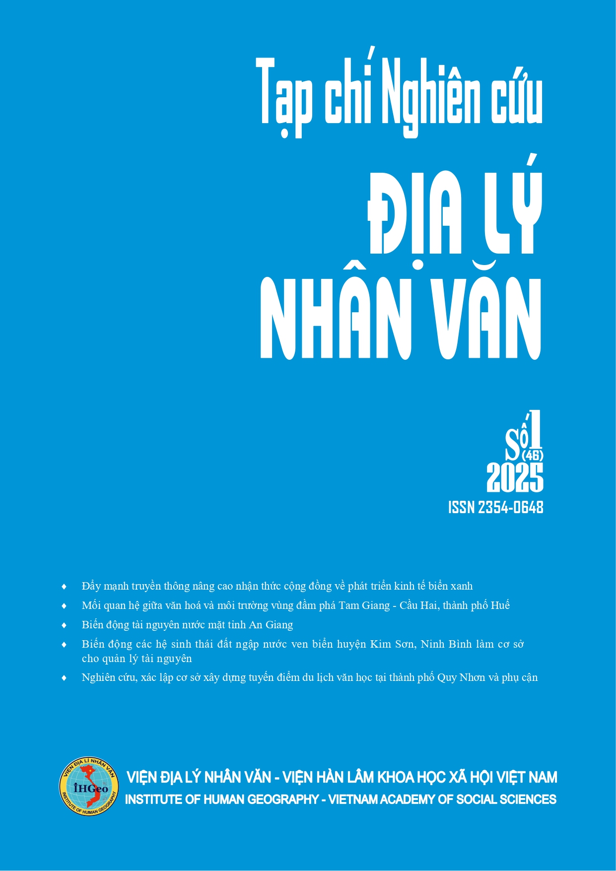 Số. 1 (2025): Tạp chí Nghiên cứu Địa lý nhân văn